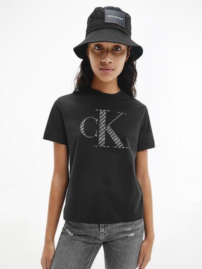 Calvin Klein Ruhák HU883564 | Calvin Klein Organic Cotton Logo Női Póló Fekete